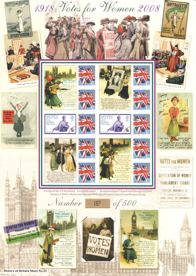 (image for) BC-168 2008 Votes For Women History of Britain 23 Business Smilers Sheet