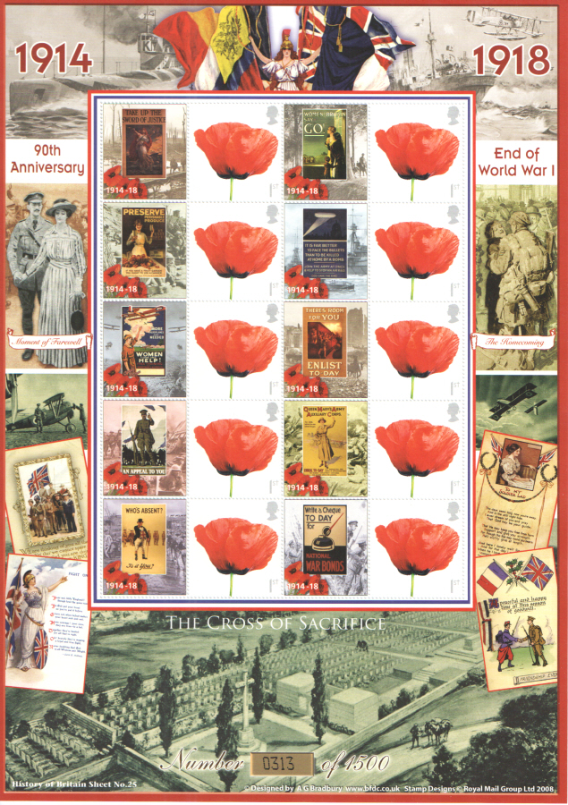 (image for) BC-181 2008 End of World War I History of Britain 25 Business Smilers Sheet