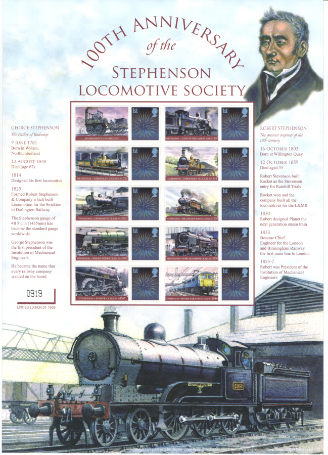 (image for) BC-205 2009 Stephenson Locomotive Society Business Smilers Sheet