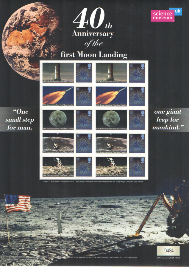 (image for) BC-217 2009 Moon Landing 40th Anniversary Business Smilers Sheet