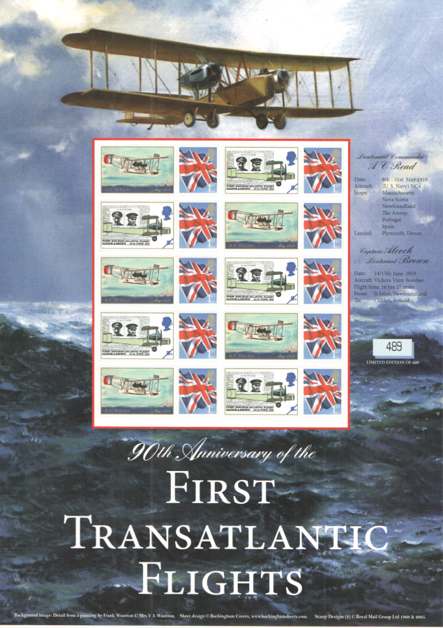 (image for) BC-226 2009 First Transatlantic Flights Business Smilers Sheet - Click Image to Close