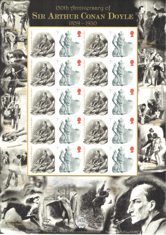(image for) BC-228 2009 Sir Arthur Conan Doyle 150th Anniversary Business Smilers Sheet