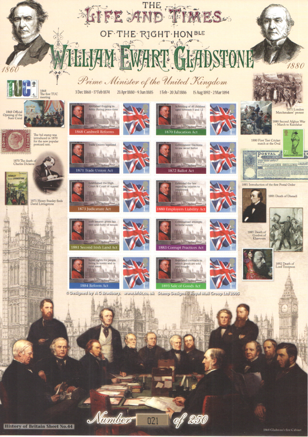 (image for) BC-242 2009 William Gladstone History of Britain 44 Business Smilers Sheet