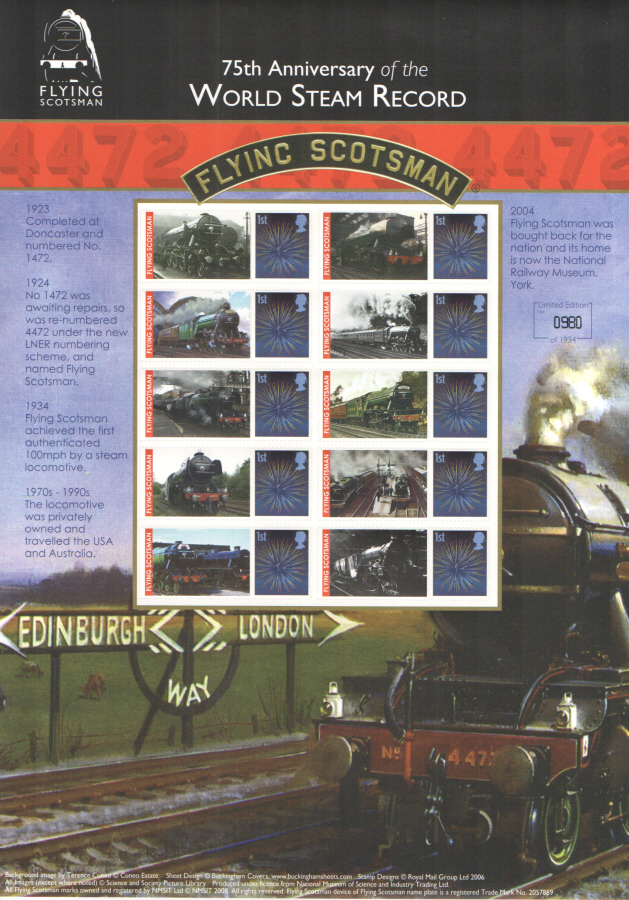 (image for) BC-249 2009 Flying Scotsman Business Smilers Sheet