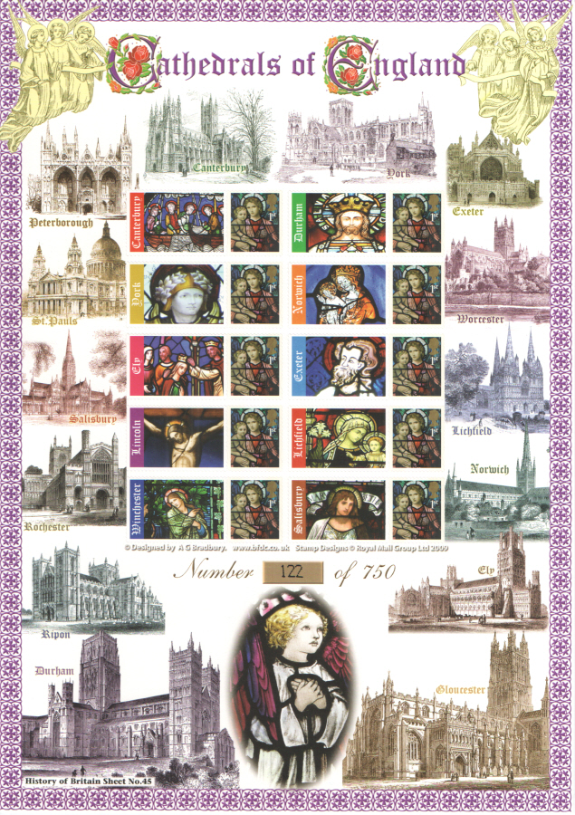 (image for) BC-256 2009 Cathedrals of England History of Britain 45 Business Smilers Sheet - Click Image to Close