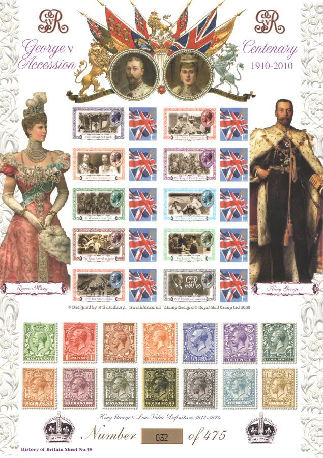 (image for) BC-260 2009 Accession of George V History of Britain 48 Business Smilers Sheet - Click Image to Close
