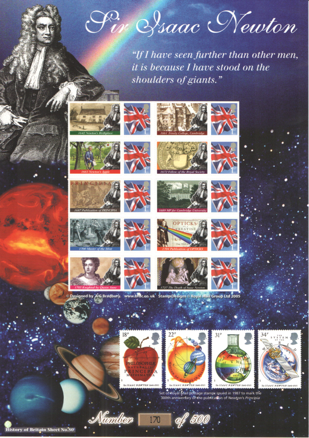 (image for) BC-268 2010 Sir Isaac Newton History of Britain 50 Business Smilers Sheet