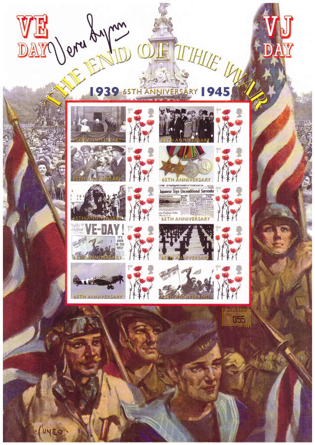 (image for) BC-280 2010 Vera Lynn signed The End of the War Business Smilers Sheet