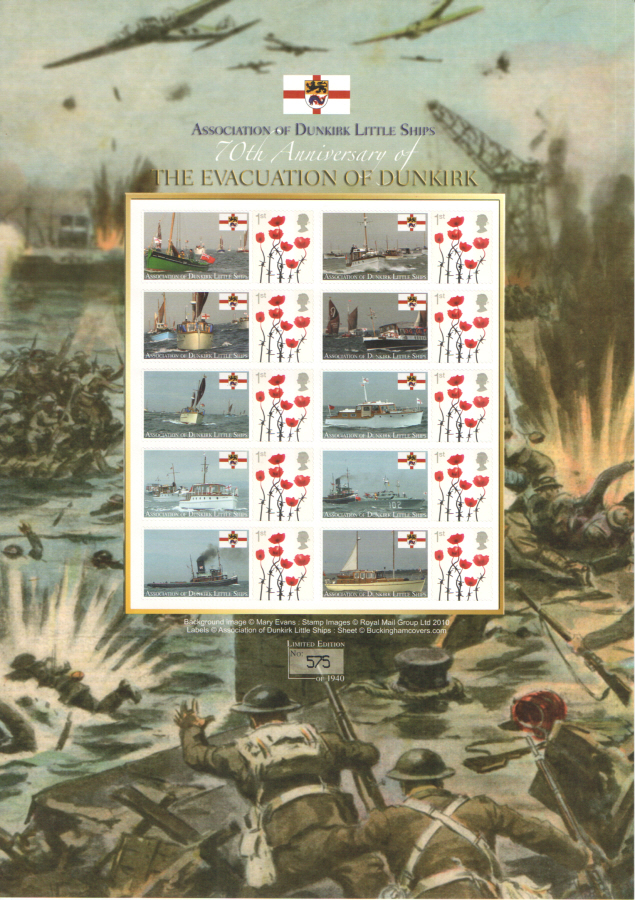 (image for) BC-295 2010 The Evacuation of Dunkirk Business Smilers Sheet - Click Image to Close