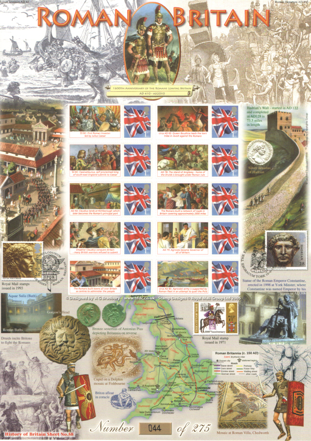 (image for) BC-298 2010 Roman Britain History of Britain 58 Business Smilers Sheet