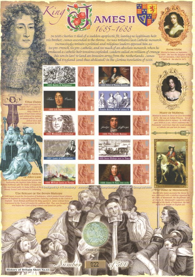 (image for) BC-309 2010 James II History of Britain 61 Business Smilers Sheet