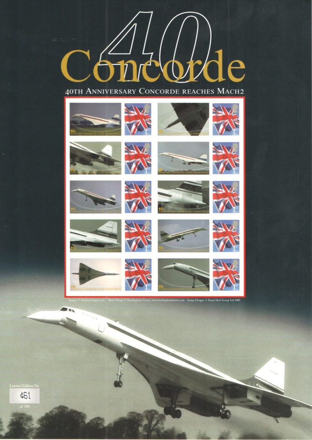 (image for) BC-319 2010 Concorde 40th Anniversary Business Smilers Sheet - Click Image to Close