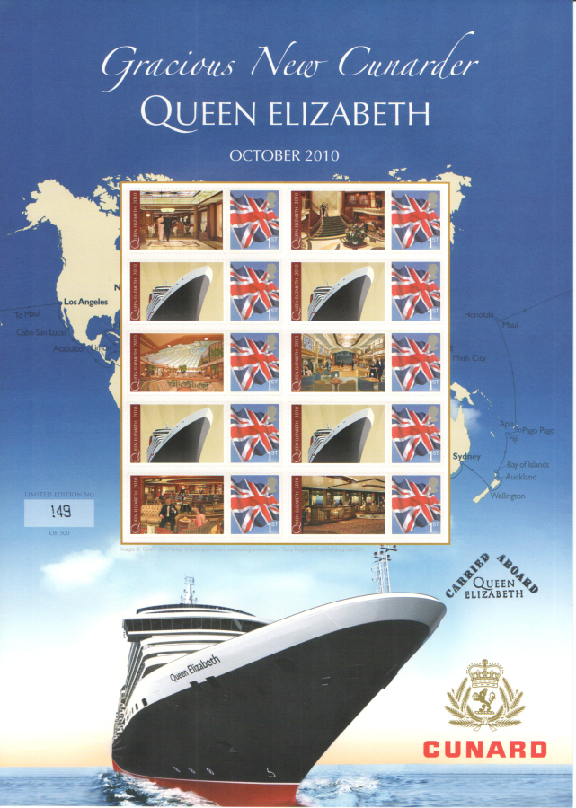 (image for) BC-320 2010 Gracious New Cunarder Queen Elizabeth Business Smilers Sheet - Click Image to Close