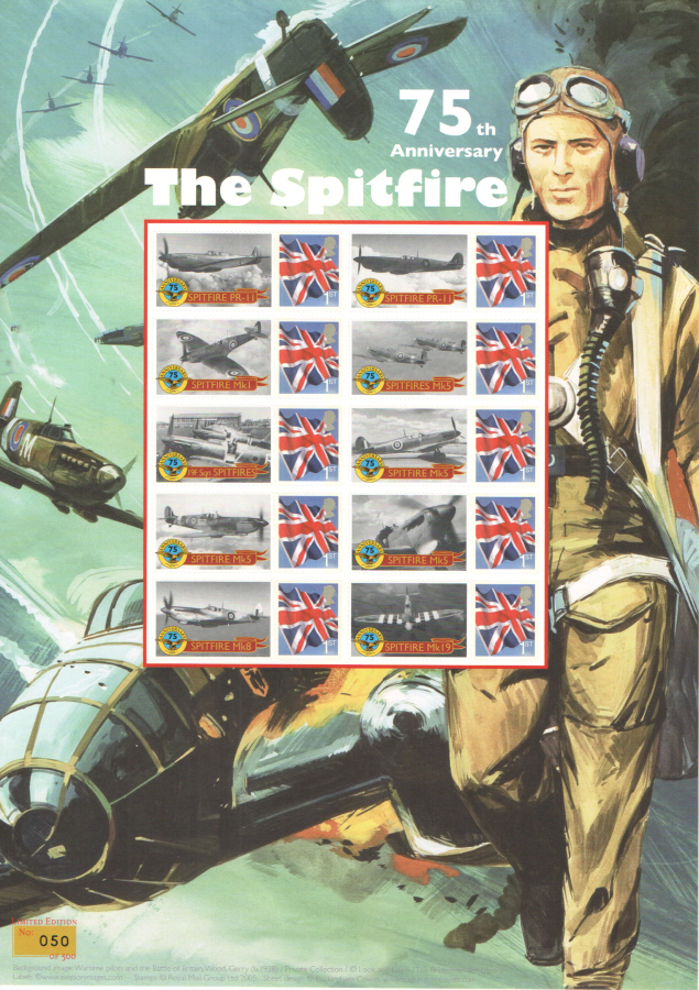 (image for) BC-334 2011 The Spitfire 75th Anniversary Business Smilers Sheet - Click Image to Close