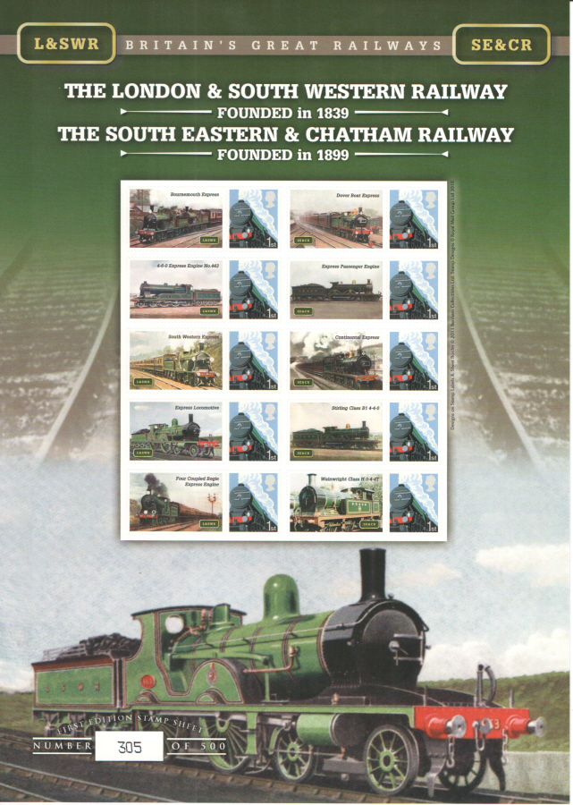 (image for) BC-335 2011 L&SW and SE&C Railways Business Smilers Sheet