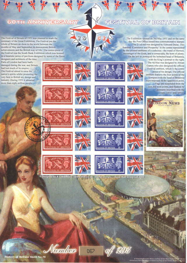 (image for) BC-337 2011 Festival of Britain History of Britain 70 Business Smilers Sheet - Click Image to Close