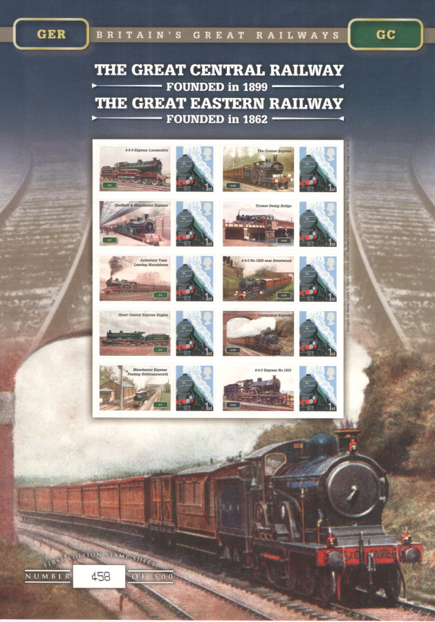 (image for) BC-341 2011 Great Central & Great Eastern Railways Business Smilers Sheet - Click Image to Close