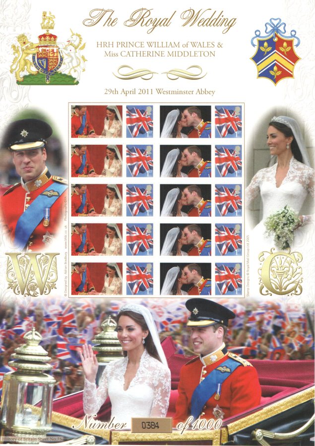 (image for) BC-345 2011 Royal Wedding History of Britain 75 Business Smilers Sheet - Click Image to Close