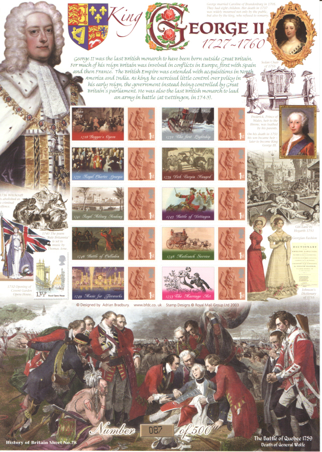 (image for) BC-355 2011 King George II History of Britain 78 Business Smilers Sheet