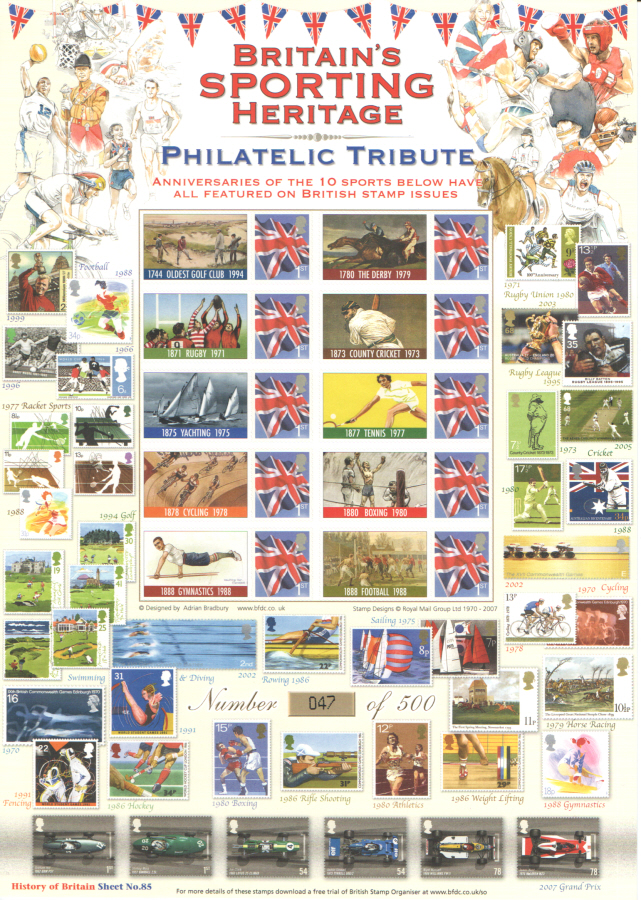 (image for) BC-377 2012 Sporting Heritage History of Britain 85 Business Smilers Sheet
