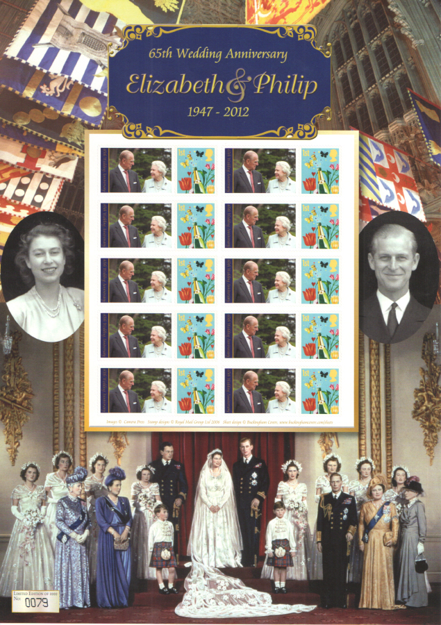 (image for) BC-394 2012 Elizabeth & Philip 65th Wedding Anniversary Business Smilers Sheet - Click Image to Close