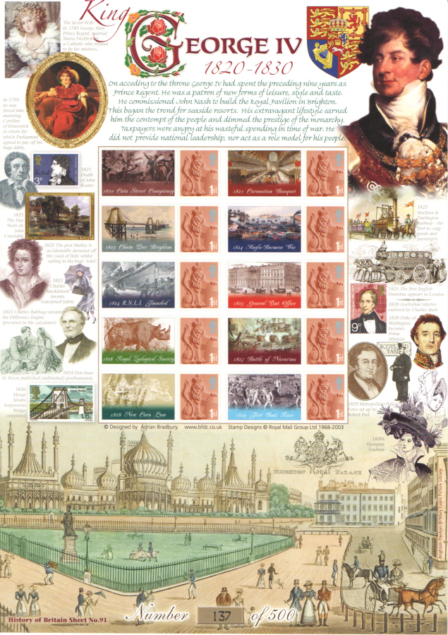 (image for) BC-400 2013 King George IV History of Britain 91 Business Smilers Sheet - Click Image to Close