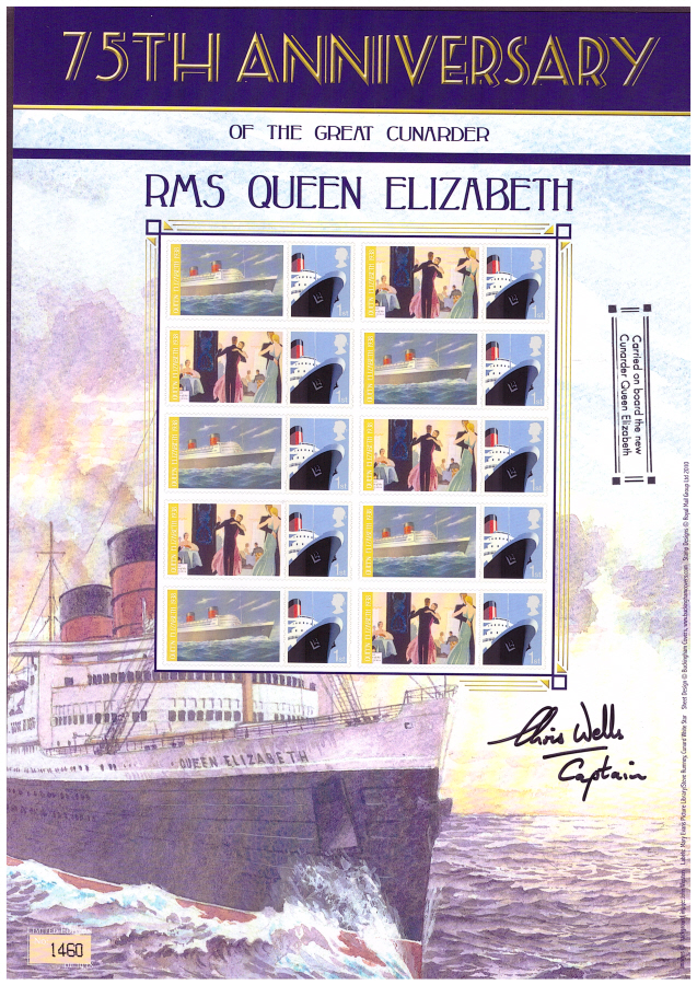 (image for) BC-418 Autographed 2013 RMS Queen Elizabeth Business Smilers Sheet