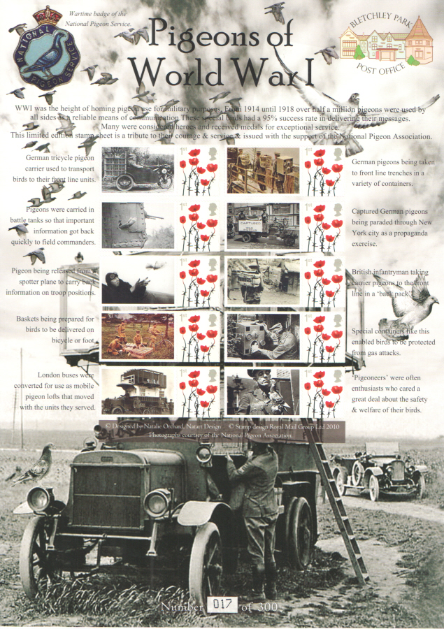 (image for) BC-420 2013 Pigeons of World War I Business Smilers Sheet