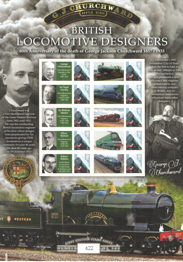 (image for) BC-422 2014 British Locomotive Designers Business Smilers Sheet - Click Image to Close