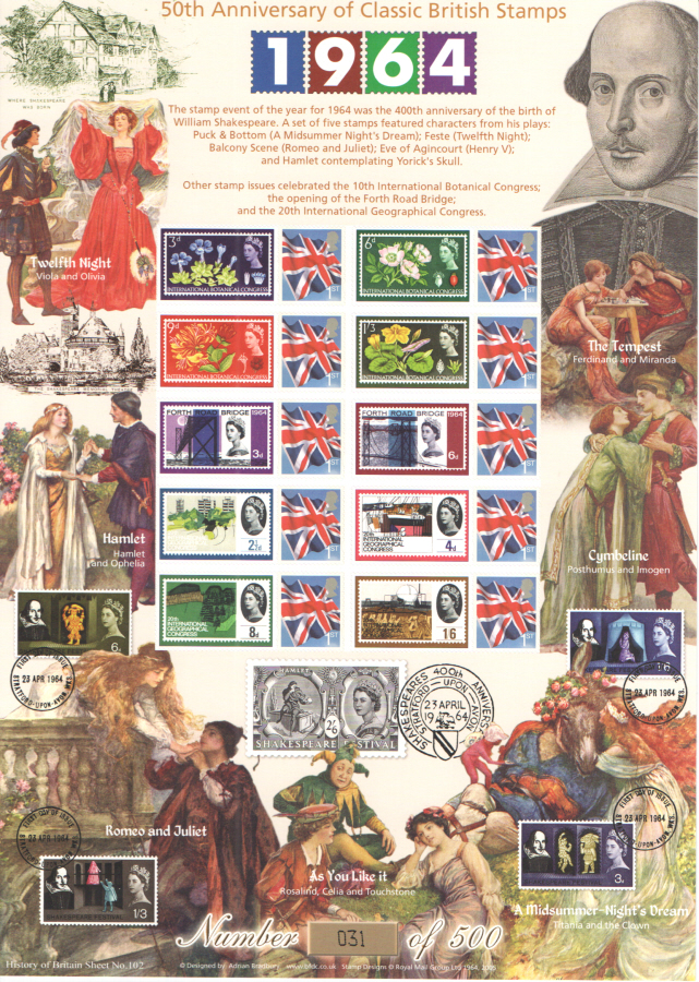 (image for) BC-427 2014 Classic British Stamps 1964 History of Britain 102 Business Smilers Sheet