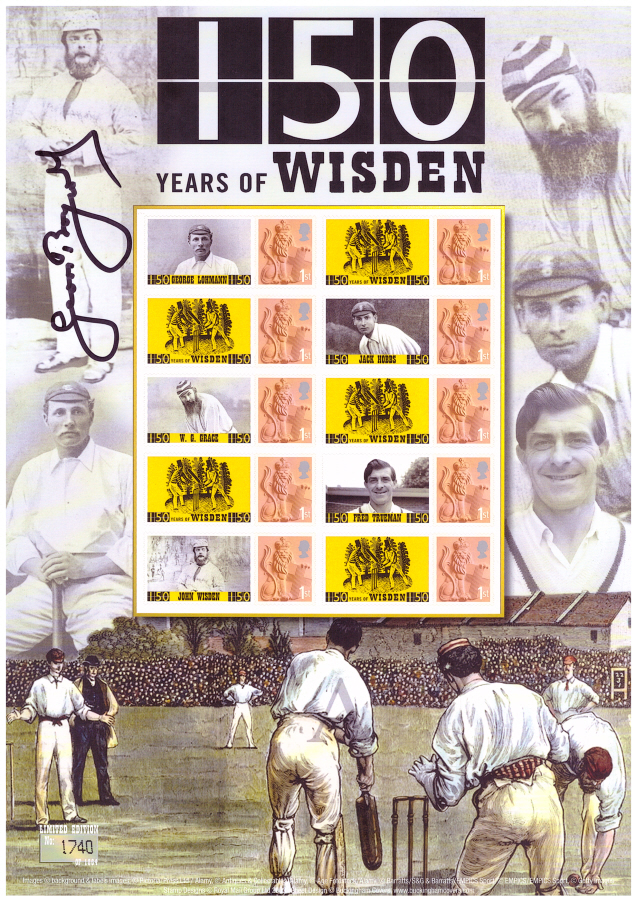 (image for) BC-432 2014 signed by Geoff Boycott 150 Years of Wisden Business Smilers Sheet
