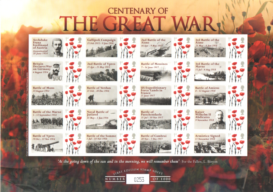 (image for) BC-436 2014 Centenary of the Great War Business Smilers Sheet - Click Image to Close