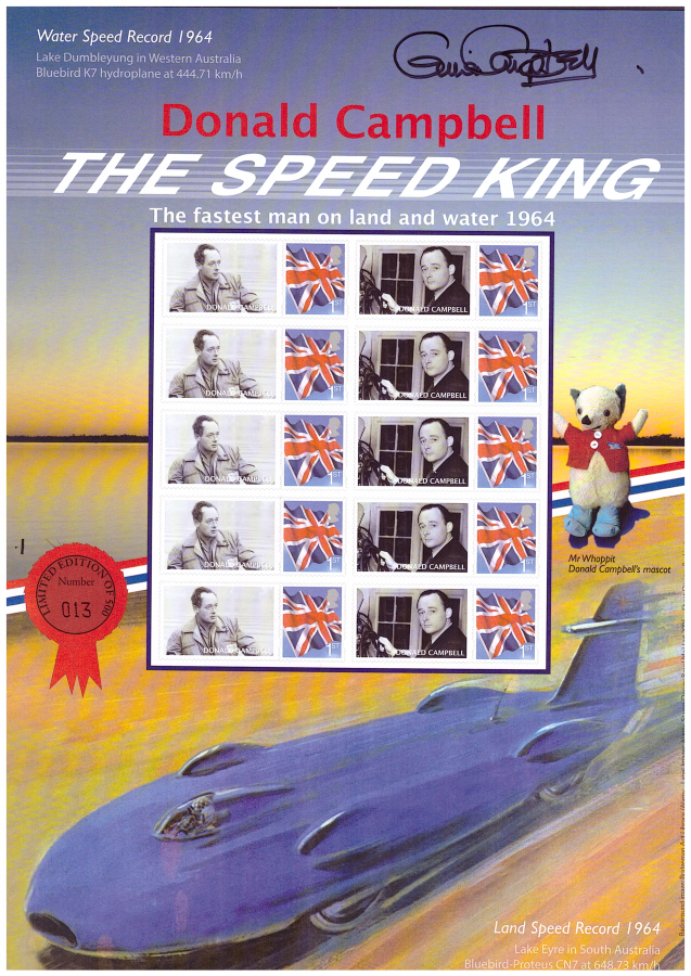 (image for) BC-438 Autographed 2014 Donald Campbell The Speed King Business Smilers Sheet - Click Image to Close