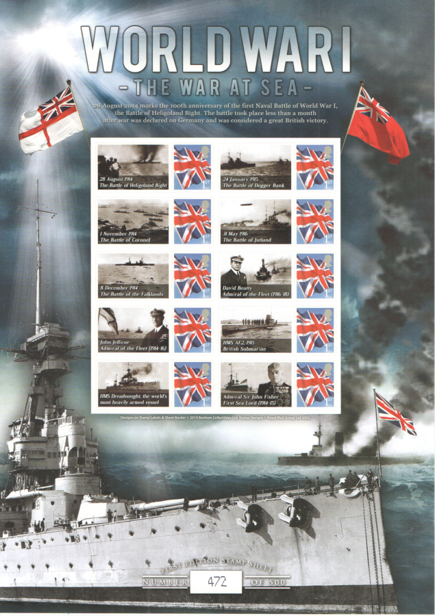 (image for) BC-440 2014 WWI The War at Sea Business Smilers Sheet - Click Image to Close