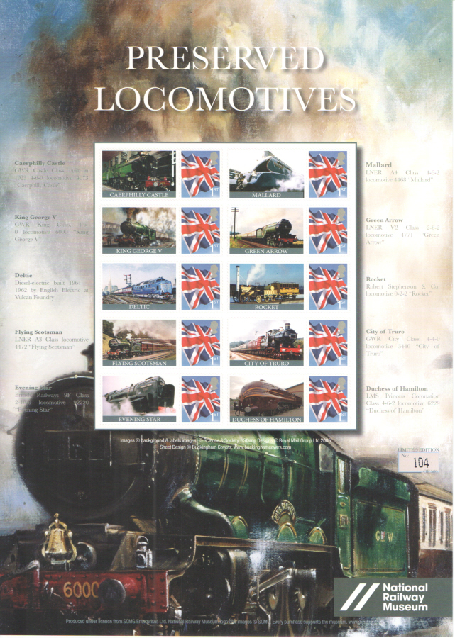 (image for) BC-441 2014 Preserved Locomotives Business Smilers Sheet - Click Image to Close