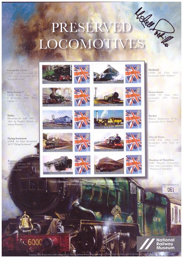 (image for) BC-441 Autographed 2014 Preserved Locomotives Business Smilers Sheet