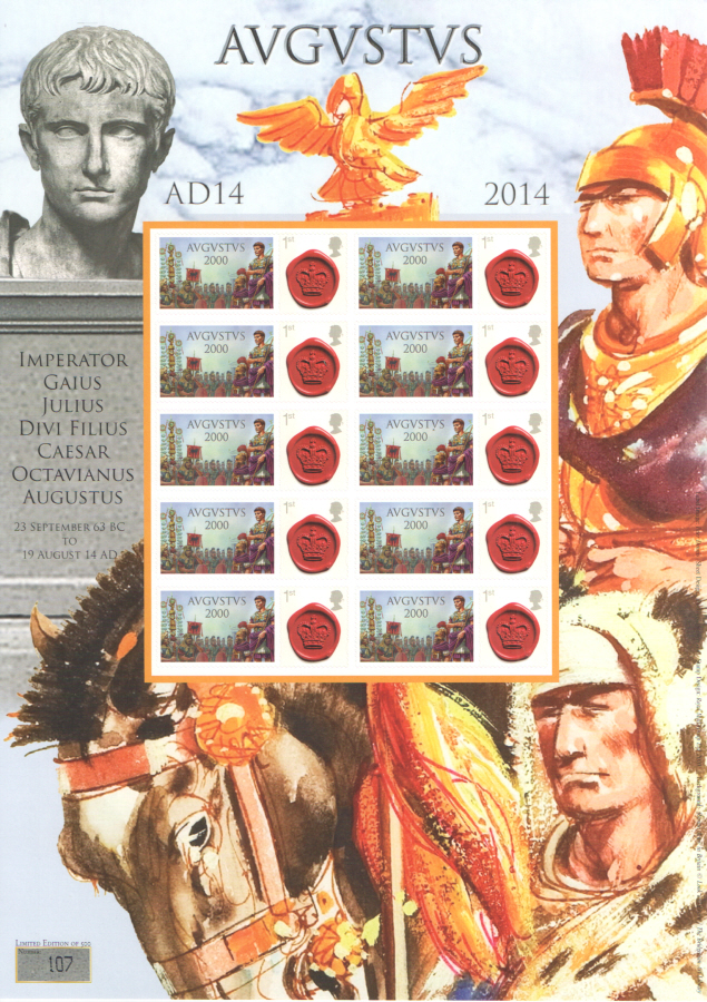 (image for) BC-445 2014 Emperor Augustus Business Smilers Sheet - Click Image to Close