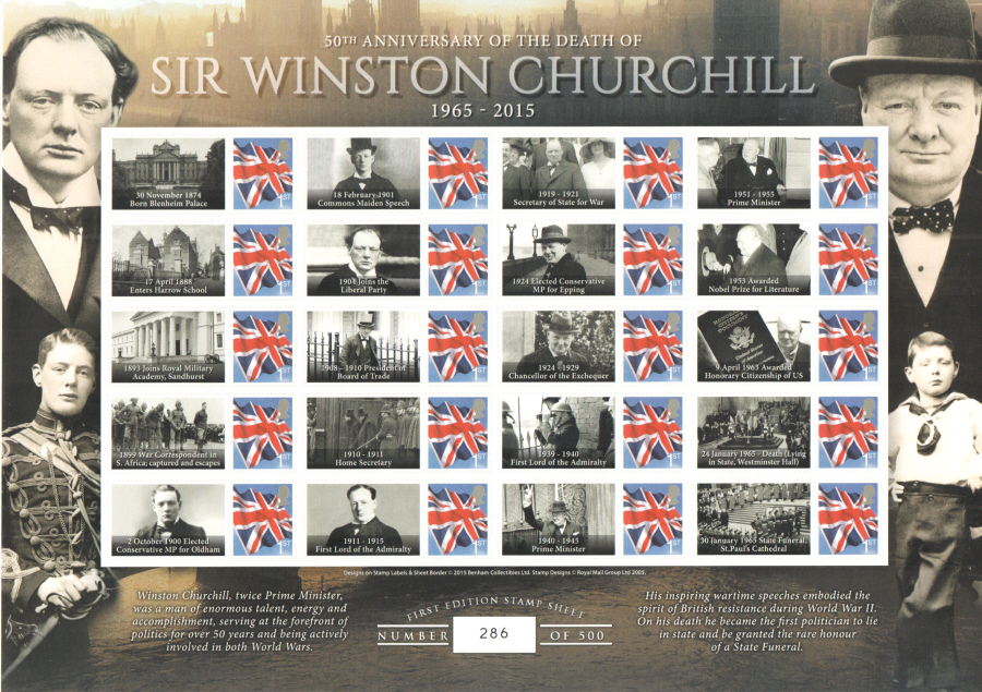 (image for) BC-452 2015 Sir Winston Churchill Business Smilers Sheet