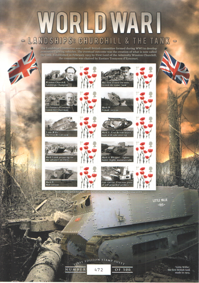 (image for) BC-454 2015 WWI Landships: Churchill & The Tank Business Smilers Sheet
