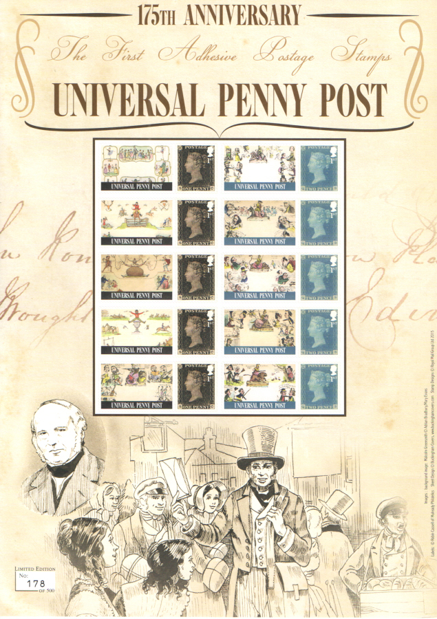 (image for) BC-461 2015 Universal Penny Post 175th Anniversary Business Smilers Sheet