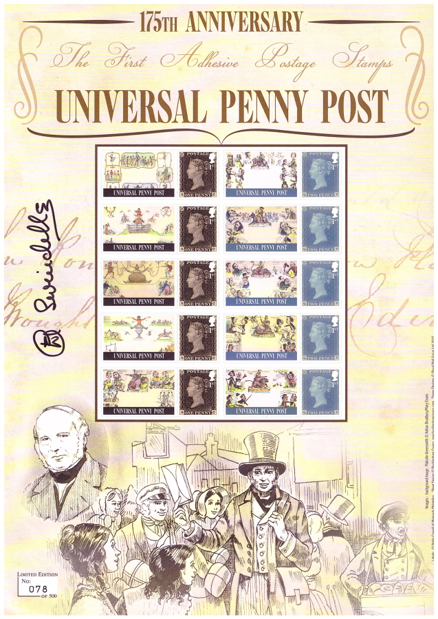(image for) BC-461 Autographed 2015 Universal Penny Post 175th Anniversary Business Smilers Sheet