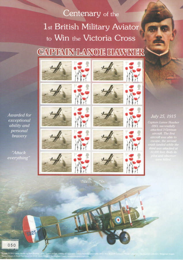 (image for) BC-474 2015 Captain Lanoe Hawker VC Business Smilers Sheet - Click Image to Close