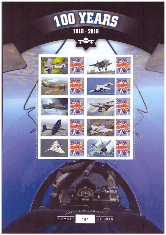 (image for) BC-511 2018 Royal Air Force 100 Years Business Smilers Sheet