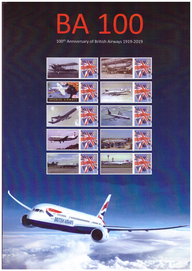 (image for) BC-517 2019 British Airways 100th Anniversary Business Smilers Sheet