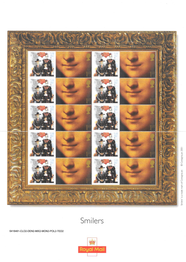 CS-005c 2001 Greetings - Mona Lisa Customised Smilers Sheet