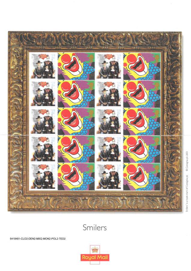 (image for) CS-005d 2001 Greetings - Laughing Clown Customised Smilers Sheet