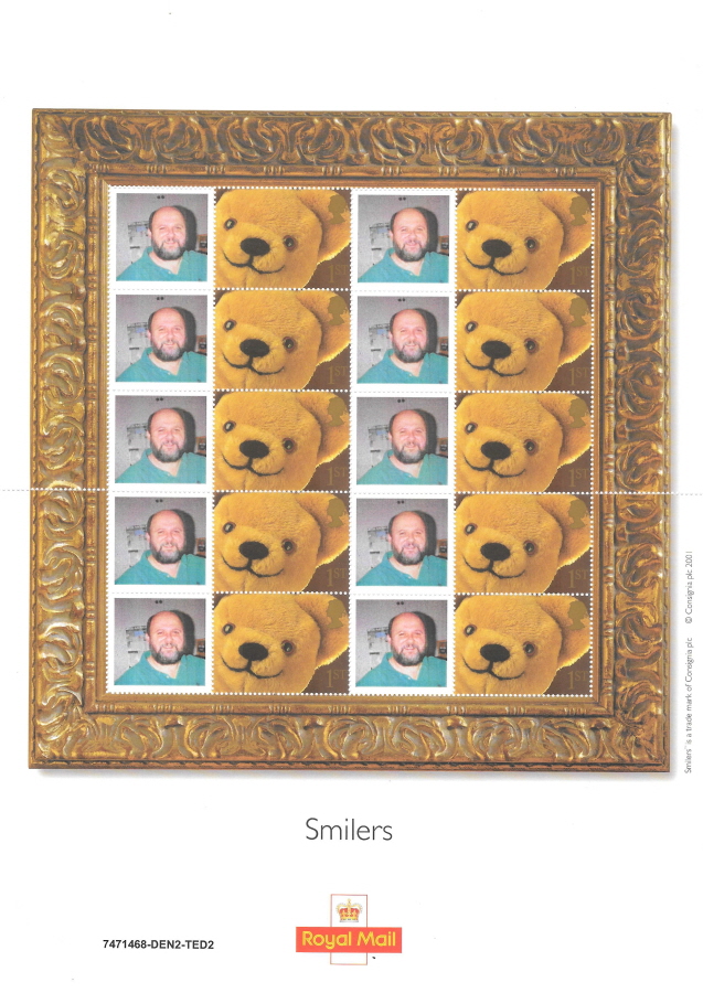 CS-005f 2001 Greetings - Teddy Bear Customised Smilers Sheet