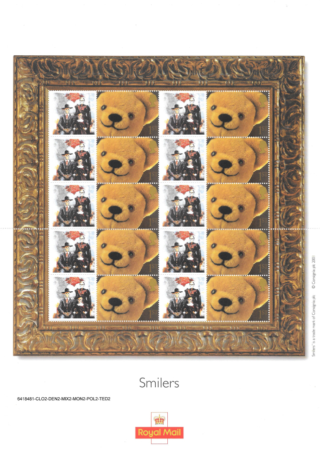 CS-005f 2001 Greetings - Teddy Bear Customised Smilers Sheet