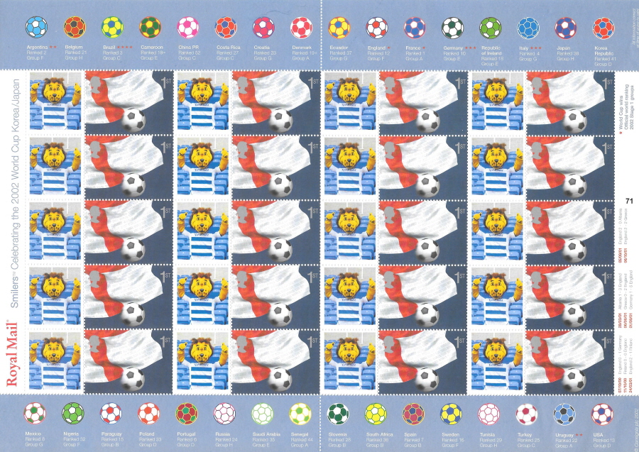 (image for) CS-009 2002 World Cup Korea / Japan Customised Smilers Sheet