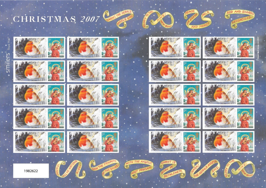 (image for) CS-035b 2007 Christmas 1st Class Customised Smilers Sheet